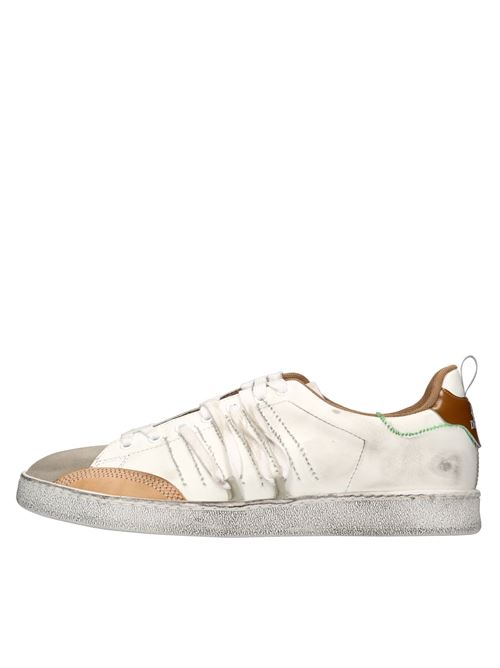 Sneakers in pelle e tessuto HIDNANDER | STRIPESLESS PATCH HA1MS105 105BIANCO-MARRONE